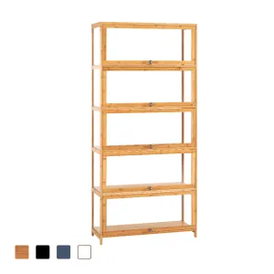 ZUNI 5-Tier Display Cabinet Storage Stand Rack White/Natural/Grey/Black