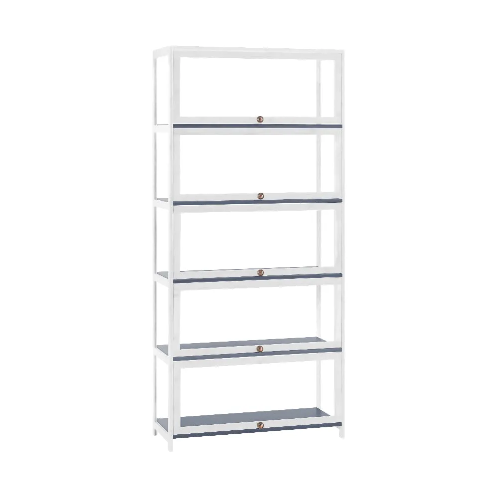 ZUNI 5-Tier Display Cabinet Storage Stand Rack White/Natural/Grey/Black