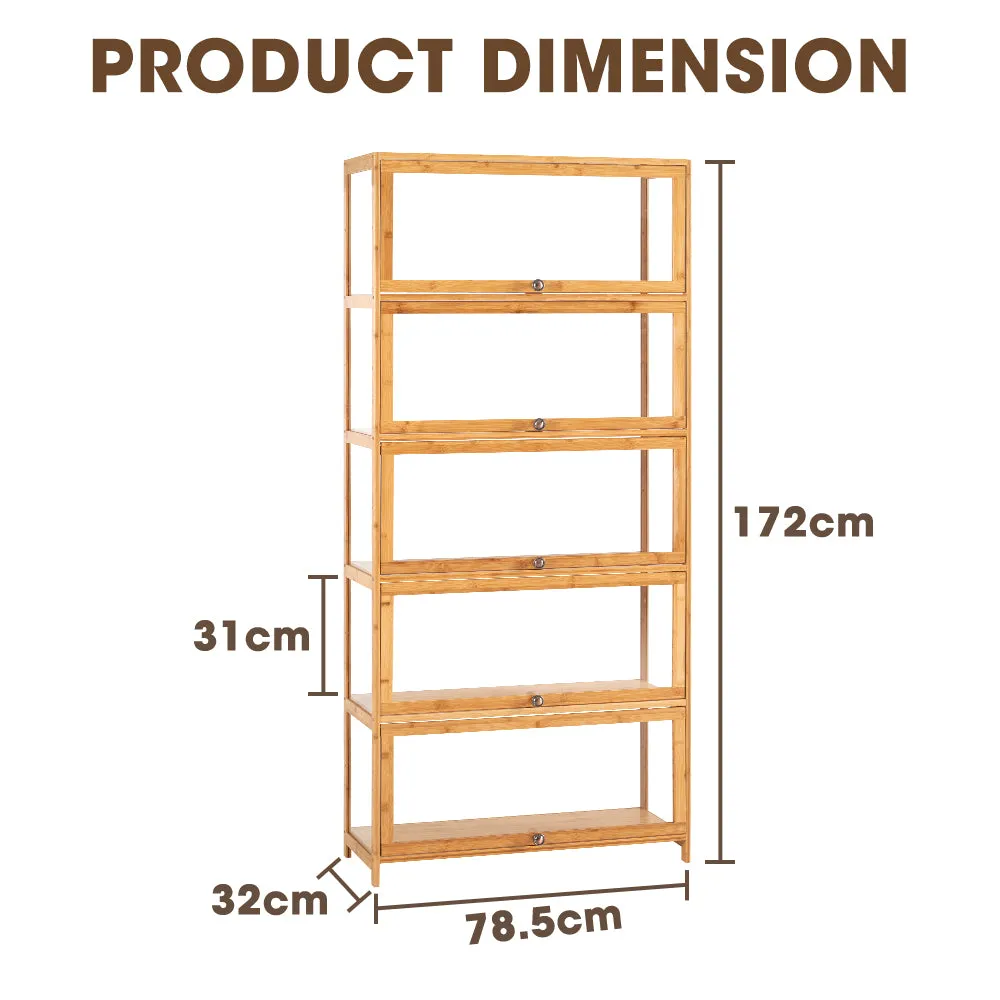 ZUNI 5-Tier Display Cabinet Storage Stand Rack White/Natural/Grey/Black